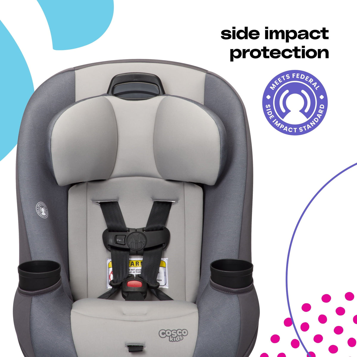 Cosco Kids Entrada Infant & Toddler Convertible Car Seat, Baby Car Seat, Shady Day, Grey