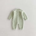 GiLiling Newborn Baby Solid Furry Plush Jumpsuit Winter Warm Comfy Soft Stretchy Knitted Sweater One Piece Outfit Romper (Green, 0-3 Months)