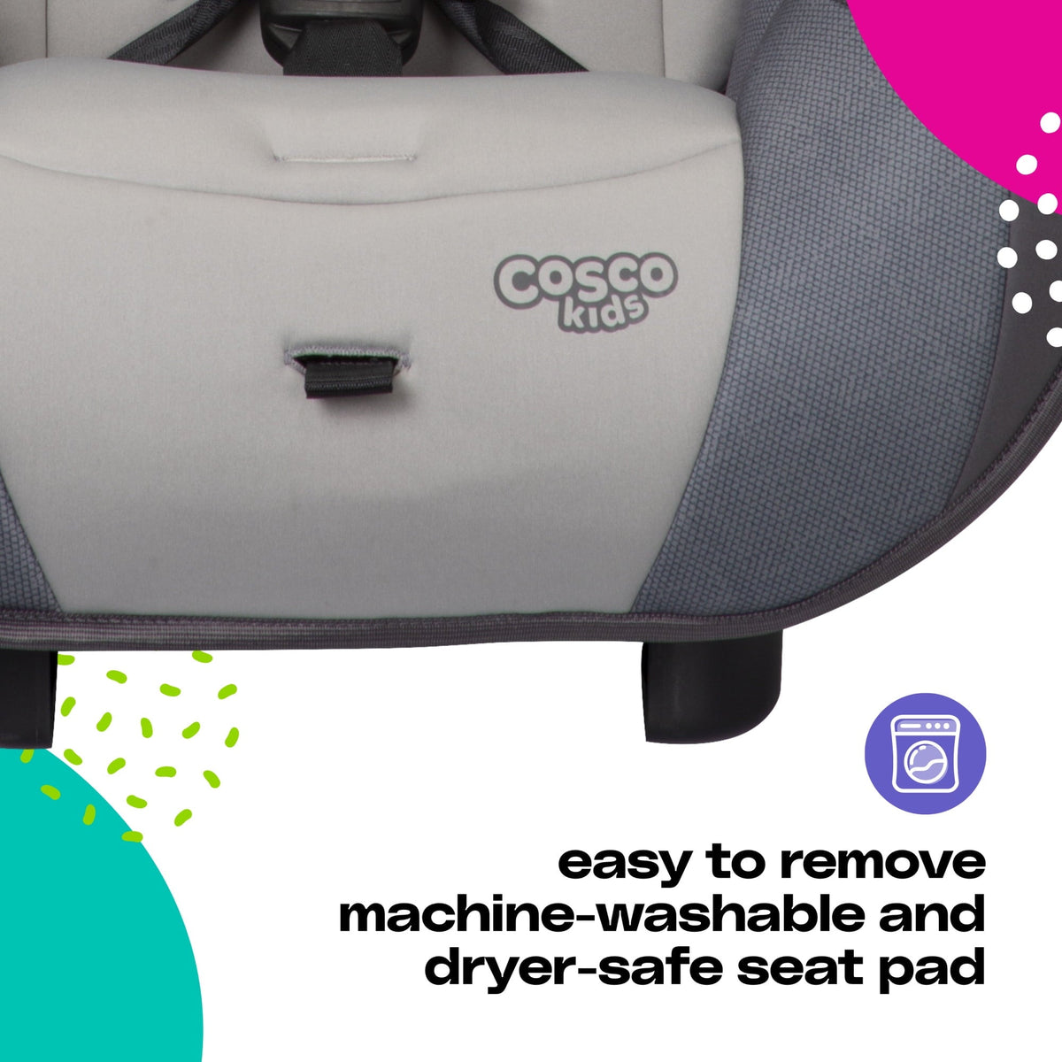 Cosco Kids Entrada Infant & Toddler Convertible Car Seat, Baby Car Seat, Shady Day, Grey