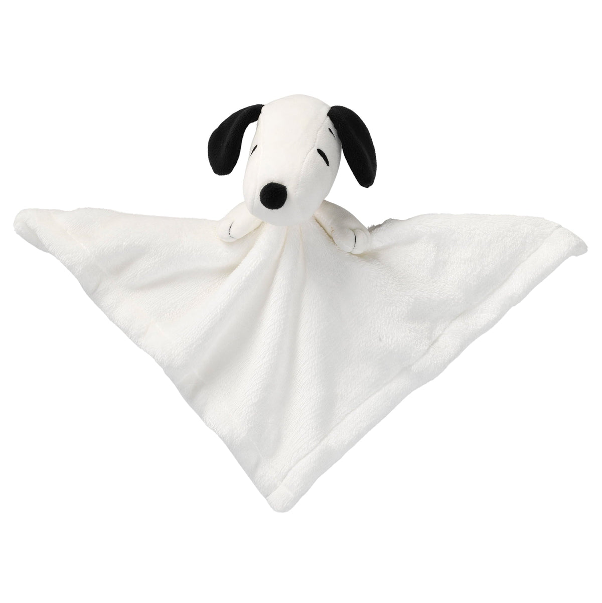 Lambs & Ivy Peanuts Snoopy Lovey White/Black Plush Security Blanket
