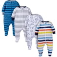 Onesies Brand Baby Boy Sleep 'N Plays Footed Pajamas, 4-Pack, Newborn - 6/9M