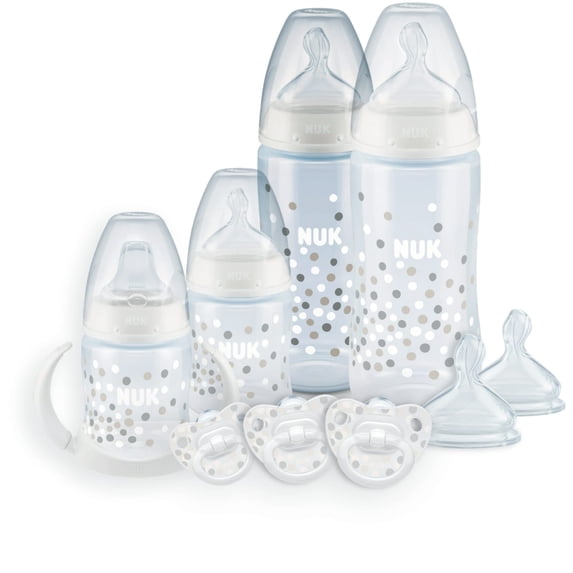 NUK First Choice Smooth Flow Anti-Colic Bottle Newborn Gift Set, 0+ Months