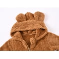 Infant Baby Fleece Jumpsuits Boys Girls Bear Ear Snowsuit Newborn Zip Up Long Sleeve Hooded Romper Warm Coat