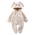 ctdiral Baby Fleece Rabbit Ear Hooded Zipper Onesie Newborn Warm Cute Fuzzy Furry Sherpa Bunny Jumpsuit Winter Fluffy Romper
