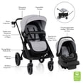 Evenflo Transformer Stroller to Wagon Travel System Featuring LiteMax NXT Infant Car Seat (Fog Gray)