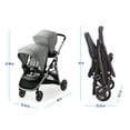 Graco Ready2Grow LX 2.0 Double Stroller Features Bench Seat and Standing Platform Options, Clark, Grey