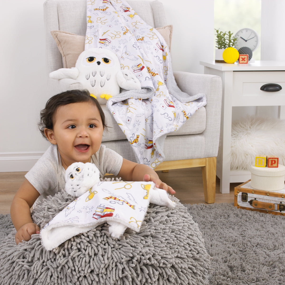 Warner Brothers Harry Potter Hedwig White Security Baby Blanket