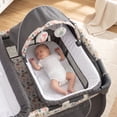 Baby Trend Lil' Snooze Deluxe II Nursery Center Playard with Napper, Changer, Full-Size Bassinet and Travel Bag, Forest Party Grey