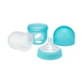 Boon Nursh Reusable Silicone Pouch Baby Bottle, Air-Free Feeding, Blue Multi Pack 4 Oz 3 Pk