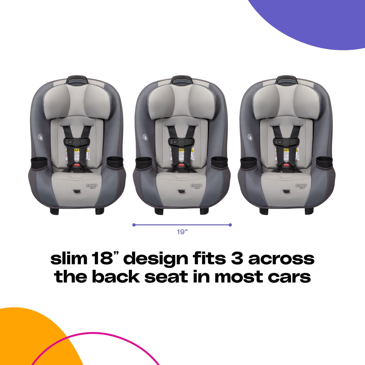 Cosco Kids Entrada Infant & Toddler Convertible Car Seat, Baby Car Seat, Shady Day, Grey