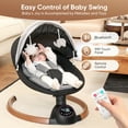 Babyeap Baby Swing for Infants, Bluetooth Control 5-point Harness Newborn Swing, 5 Sway Speed, 10 Lullabies, Gray