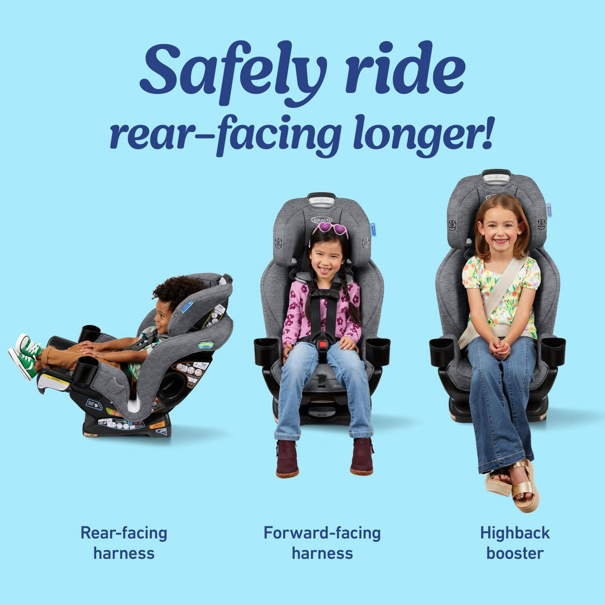 Graco Extend2Fit 3-in-1 Car Seat, Cullen, Grey