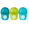 Boon Nursh Reusable Silicone Pouch Baby Bottle, Air-Free Feeding, Blue Multi Pack 4 Oz 3 Pk