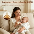 PPSU Baby Bottles, 3 Pack, 8.1 oz or 5.4 oz Wide Neck Feeding Bottles with Handles and Silicone Nipples