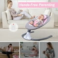 Beuway Electric Baby Swing for Infants - Bluetooth Music Speaker with 12 Lullabies, 4 Speeds, 4 Timers, Remote Control, Pink