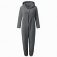 Godom Onesie Kids Girls Fleece Fuzzy Warm Sherpa Bed Jumpsuit Kids Cute Plain Zipper Long Sleeve Soft Hooded Romper Winter,Dark Gray