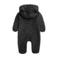 fatyb Newborn Baby Fleece Hooded Jumpsuit Fuzzy Footie Romper Kids Soft Winter Thermal Outwear Clothes