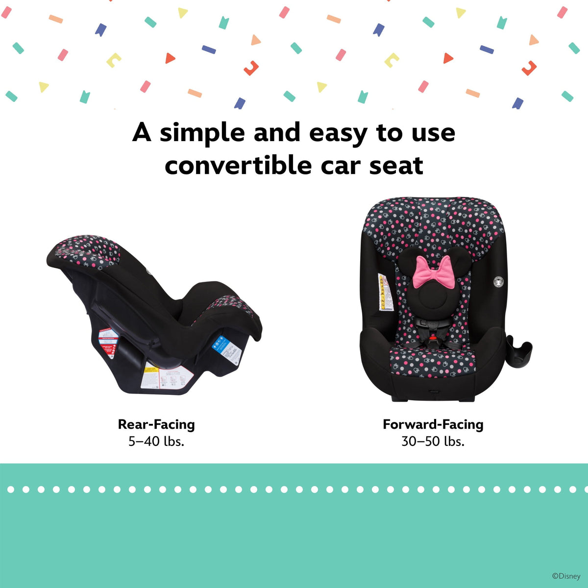 Disney Baby Scenera Extend Convertible Car Seat, Modern Minnie