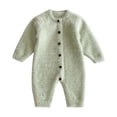 GiLiling Newborn Baby Solid Furry Plush Jumpsuit Winter Warm Comfy Soft Stretchy Knitted Sweater One Piece Outfit Romper (Green, 0-3 Months)