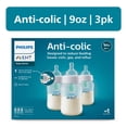 Philips Avent Anti-colic Bottle with AirFree Vent, 9oz, 3pk, Clear, SCY703/03