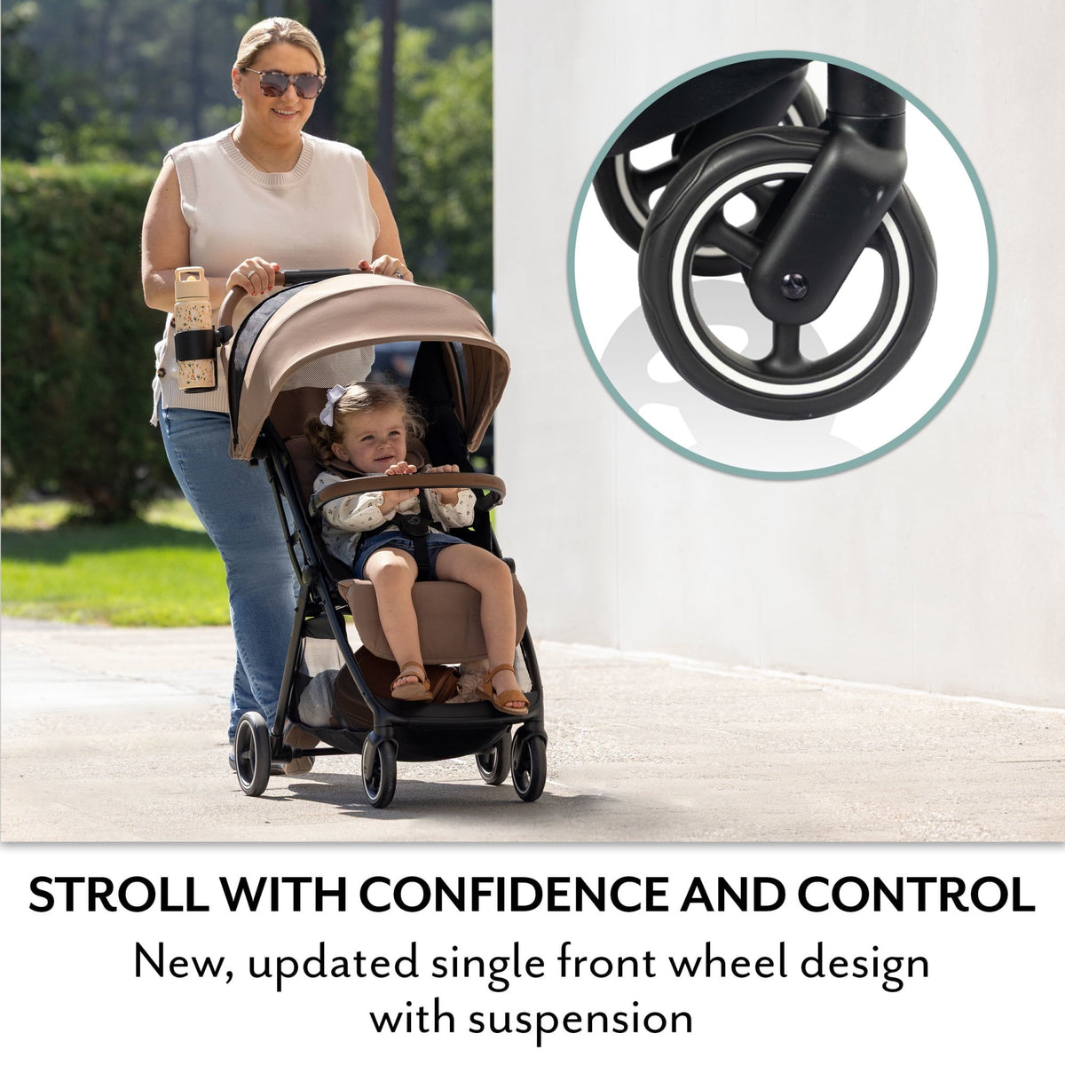 Evenflo Otto+ Travel System with LiteMax Infant Car Seat, Carmel Tan
