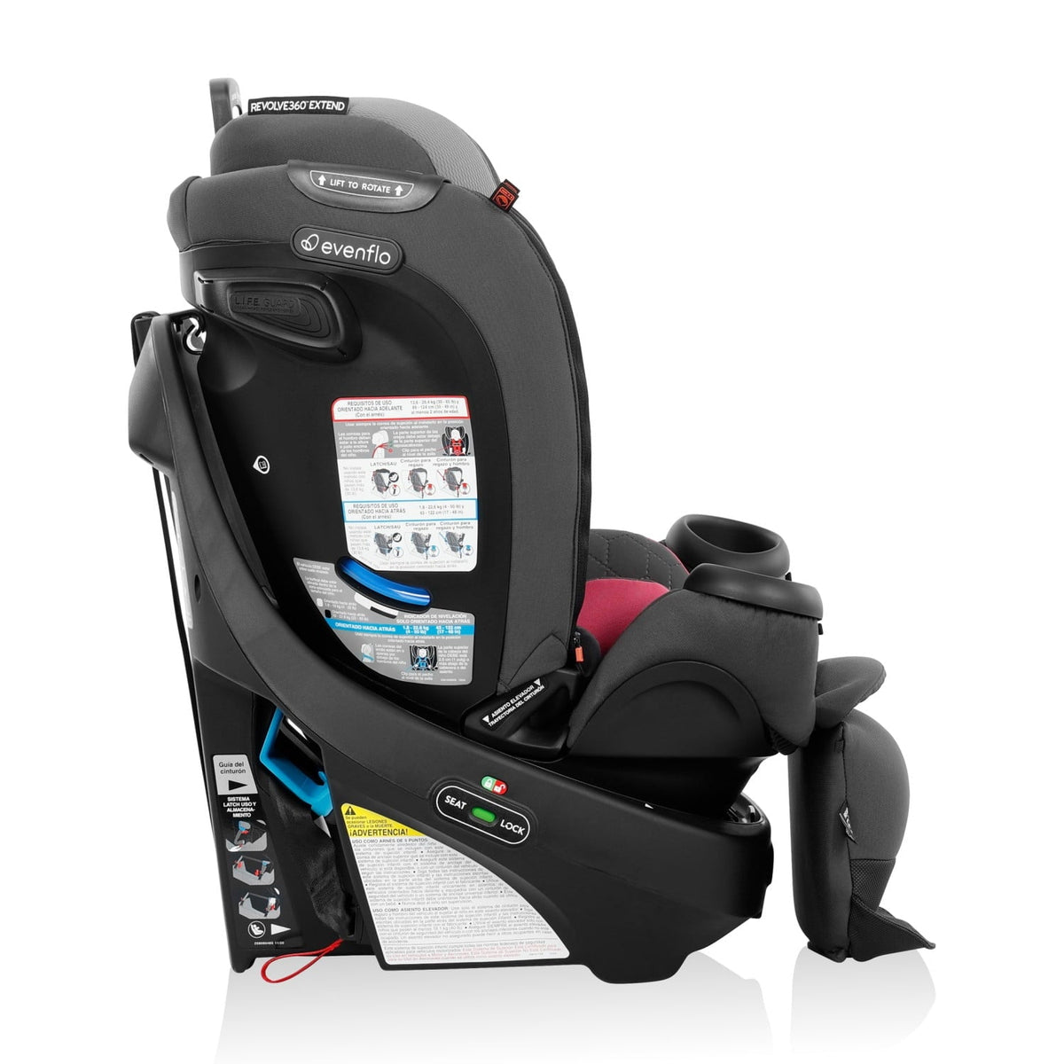 Revolve360 Extend All-in-One Rotational Car Seat with Quick Clean Cover (Rowe Pink)