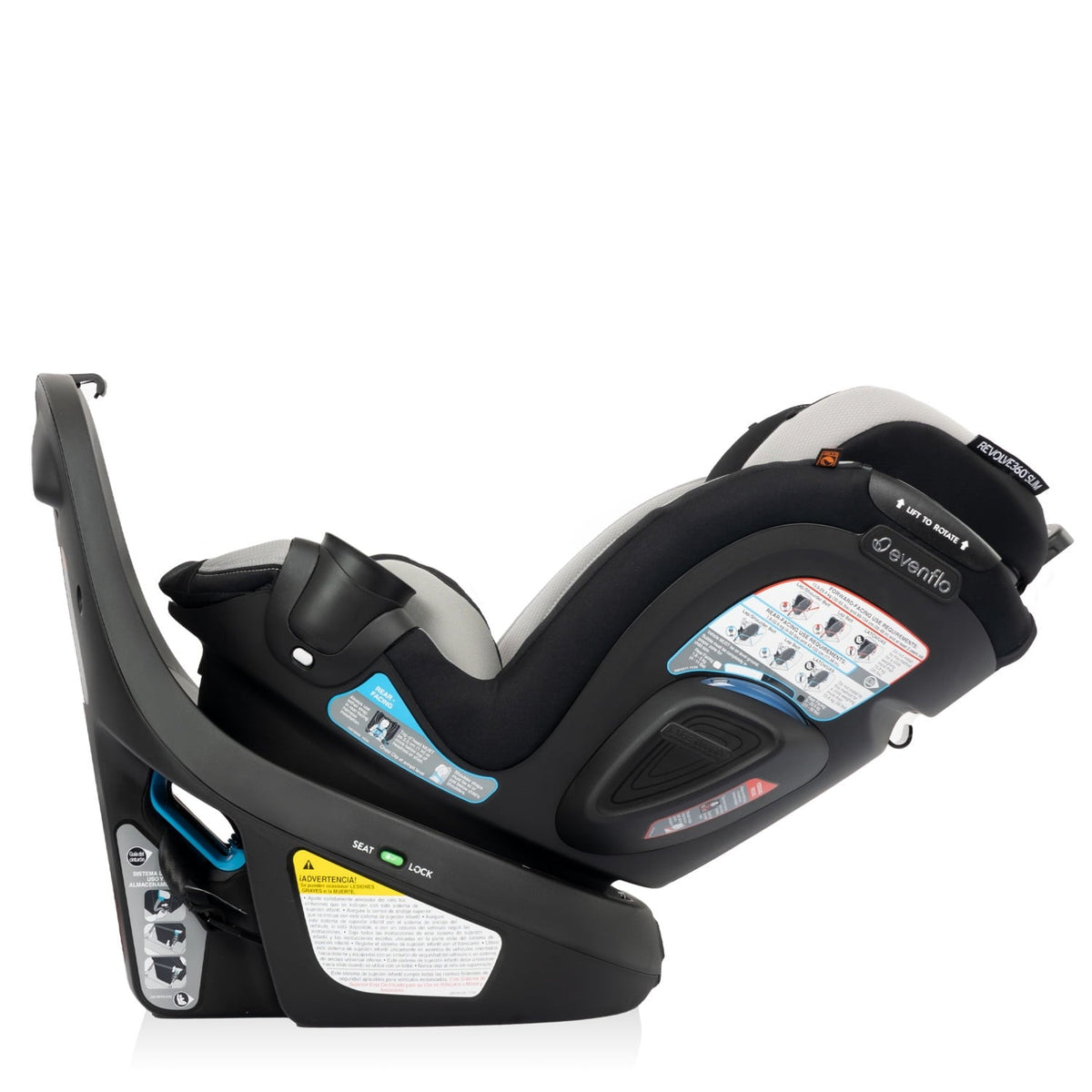 Revolve360 Slim 2-in-1 Rotational Car Seat with Quick Clean Cover (Salem Black)