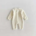 GiLiling Newborn Baby Solid Furry Plush Jumpsuit Winter Warm Comfy Soft Stretchy Knitted Sweater One Piece Outfit Romper (Beige, 12-18 Months)