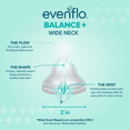 Evenflo Balance+ Wide Neck Baby Bottles, Clear/White, 5oz, 2-Pack