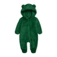 fatyb Newborn Baby Fleece Hooded Jumpsuit Fuzzy Footie Romper Kids Soft Winter Thermal Outwear Clothes