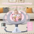 Beuway Electric Baby Swing for Infants - Bluetooth Music Speaker with 12 Lullabies, 4 Speeds, 4 Timers, Remote Control, Pink