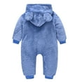 Toddler Baby Boys Girls Fleece Hooded Romper Animal Ear Zip Up Warm Winter Onesie Outerwear Coat 18-24 Months