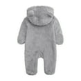 fatyb Newborn Baby Fleece Hooded Jumpsuit Fuzzy Footie Romper Kids Soft Winter Thermal Outwear Clothes