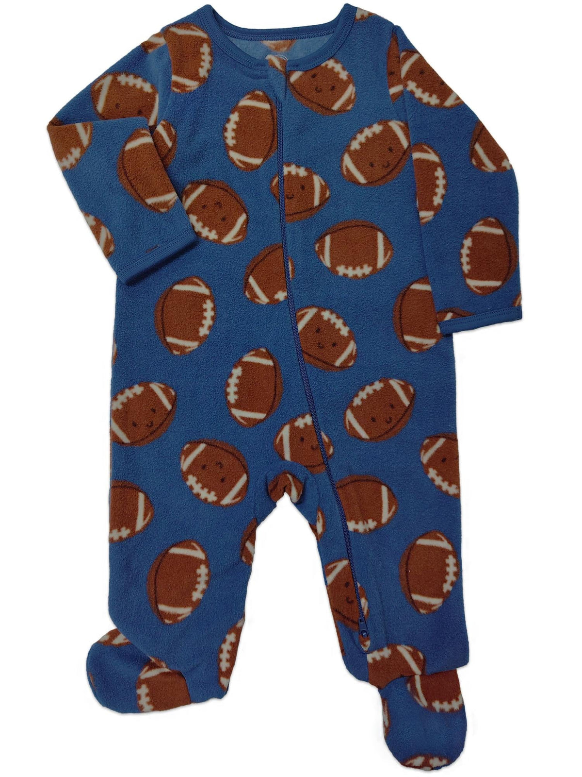 Wonder Nation Baby Fleece two-way zipper footed Sleep N Play Pajamas, Sizes Preemie-6/9 Months