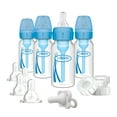 Dr. Brown's Natural Flow Anti-Colic Options+ Narrow Breast to Bottle Feeding Set, Blue, 4oz, 4 Pack