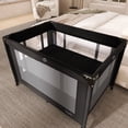 Dream on Me Zazzy Portable Play yard with Bassinet, Black, Unisex