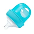 Boon Nursh Reusable Silicone Pouch Baby Bottle, Air-Free Feeding, Blue Multi Pack 4 Oz 3 Pk