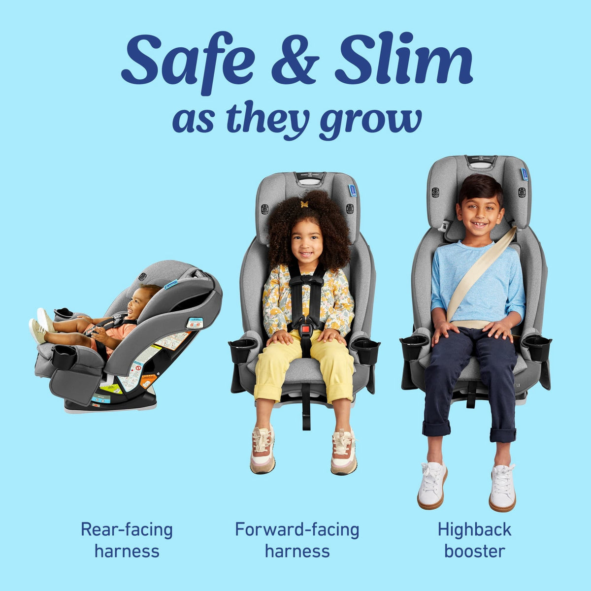 Graco SlimFit LX 3-in-1 Car Seat, Shaw, Grey