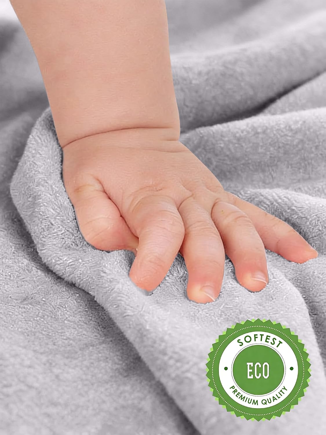 HIPHOP PANDA Baby Washcloths, Rayon Made from Bamboo - 2 Layer Ultra Soft Absorbent Newborn Bath Face Towel - Reusable Baby Wipes for Delicate Skin - Grey, 6 Pack
