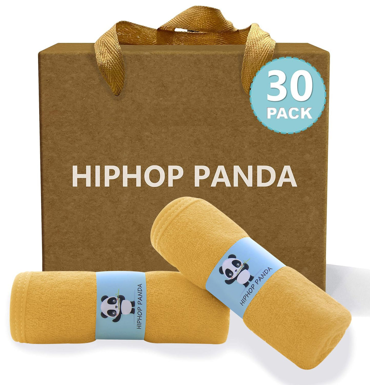 HIPHOP PANDA Soft Baby Washcloths, 2-Layer, 30 Pack Newborn Gift Set
