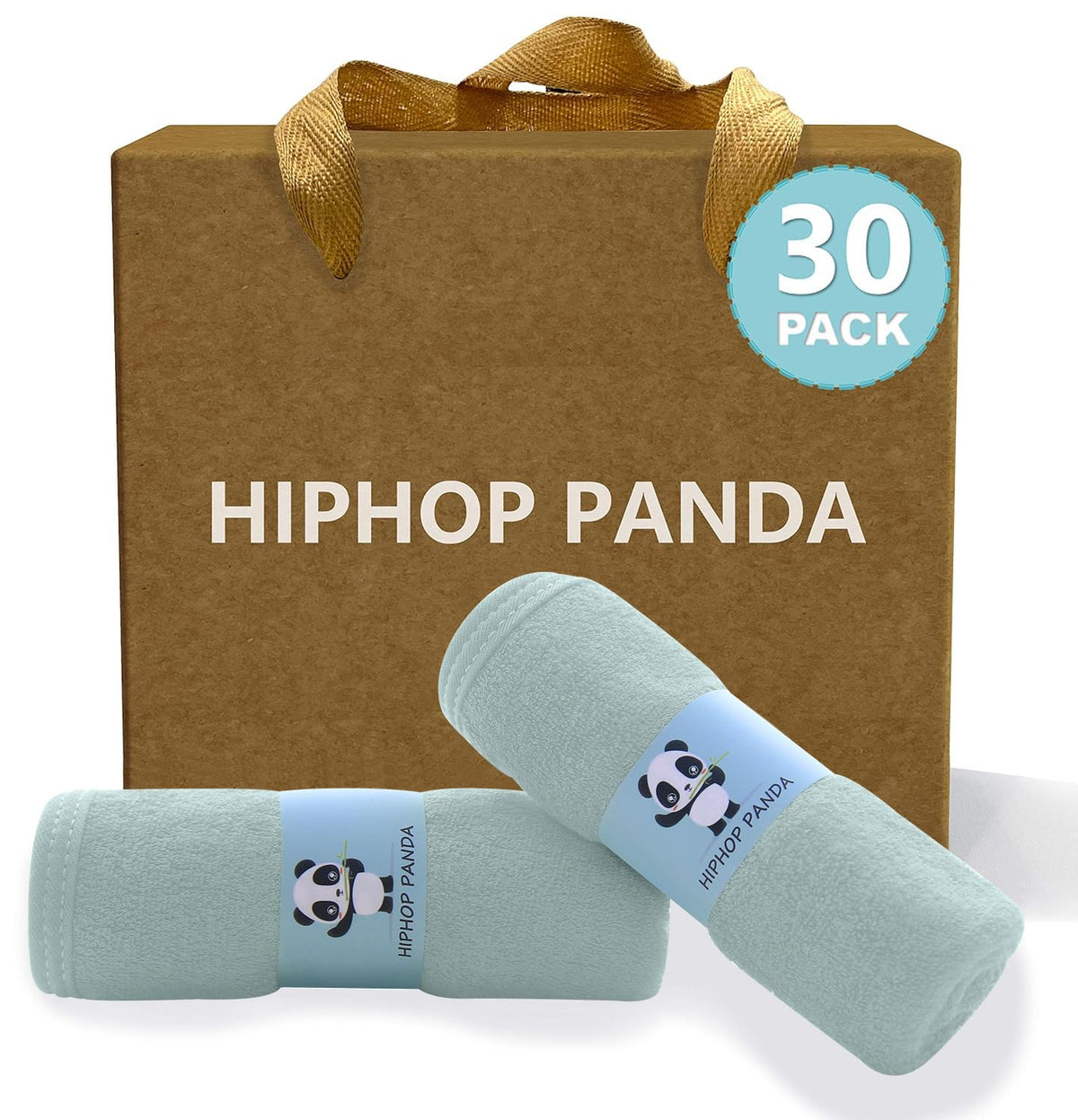 HIPHOP PANDA Soft Baby Washcloths, 2-Layer, 30 Pack Newborn Gift Set