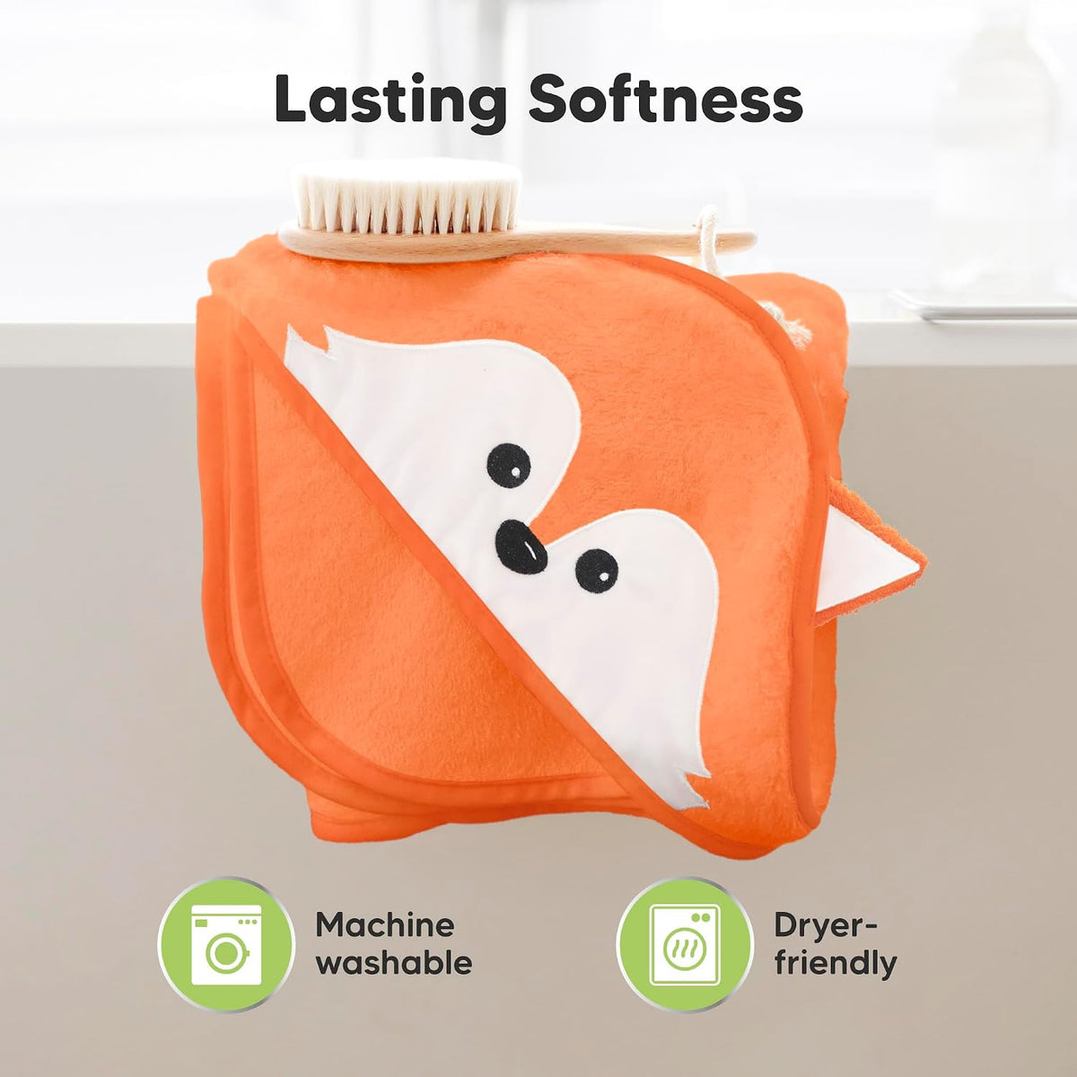 KeaBabies Hooded Baby Towel for Newborn, Baby Bath Towels (Fox, 30x30)