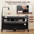 Babyeap 5-in-1 Baby Bassinet with Playard Mode & Changing Table, Bedside Sleeper for Newborns and Infants, Black