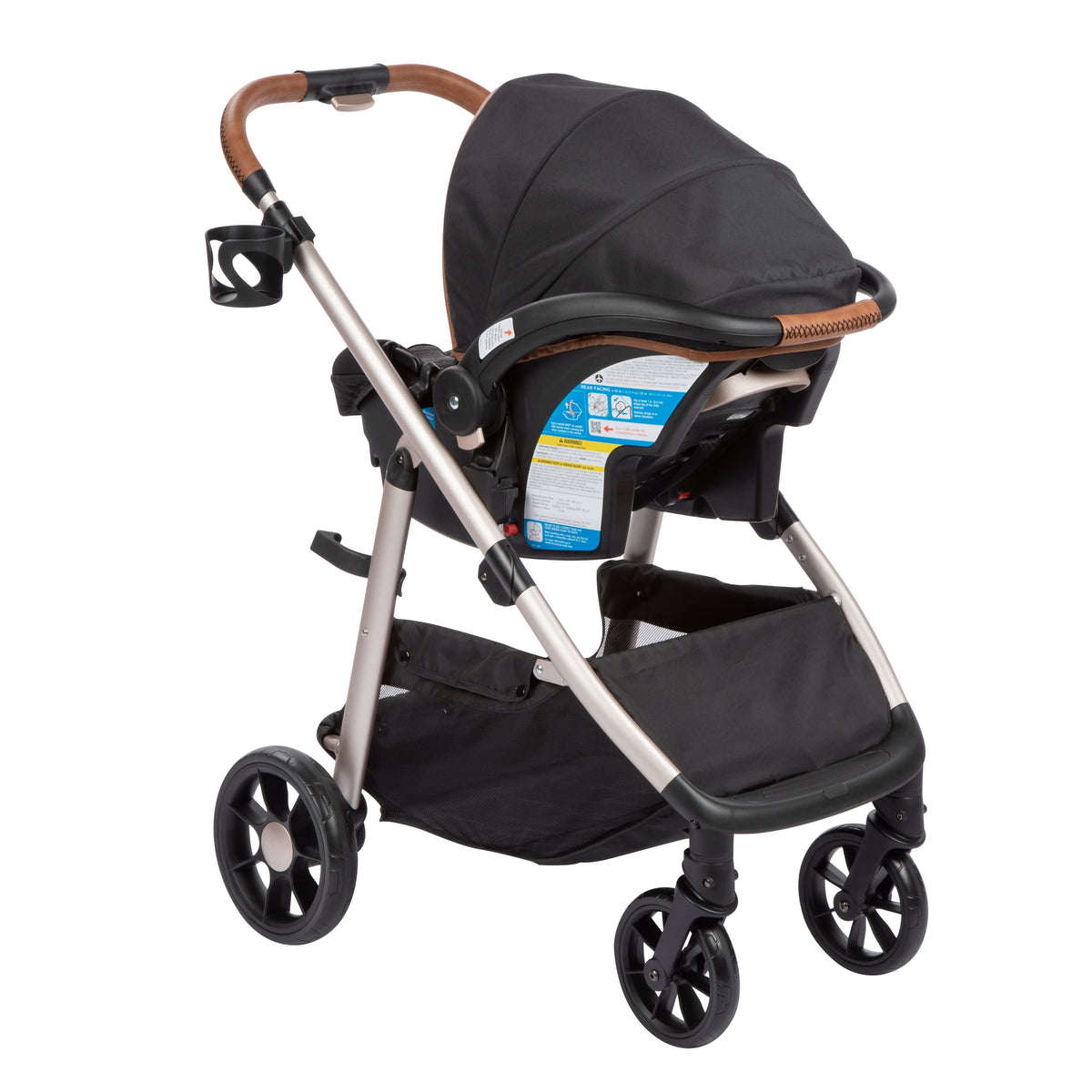 Monbebe Infant & Toddler 6-in-1 Modular Travel System, Black & Gold