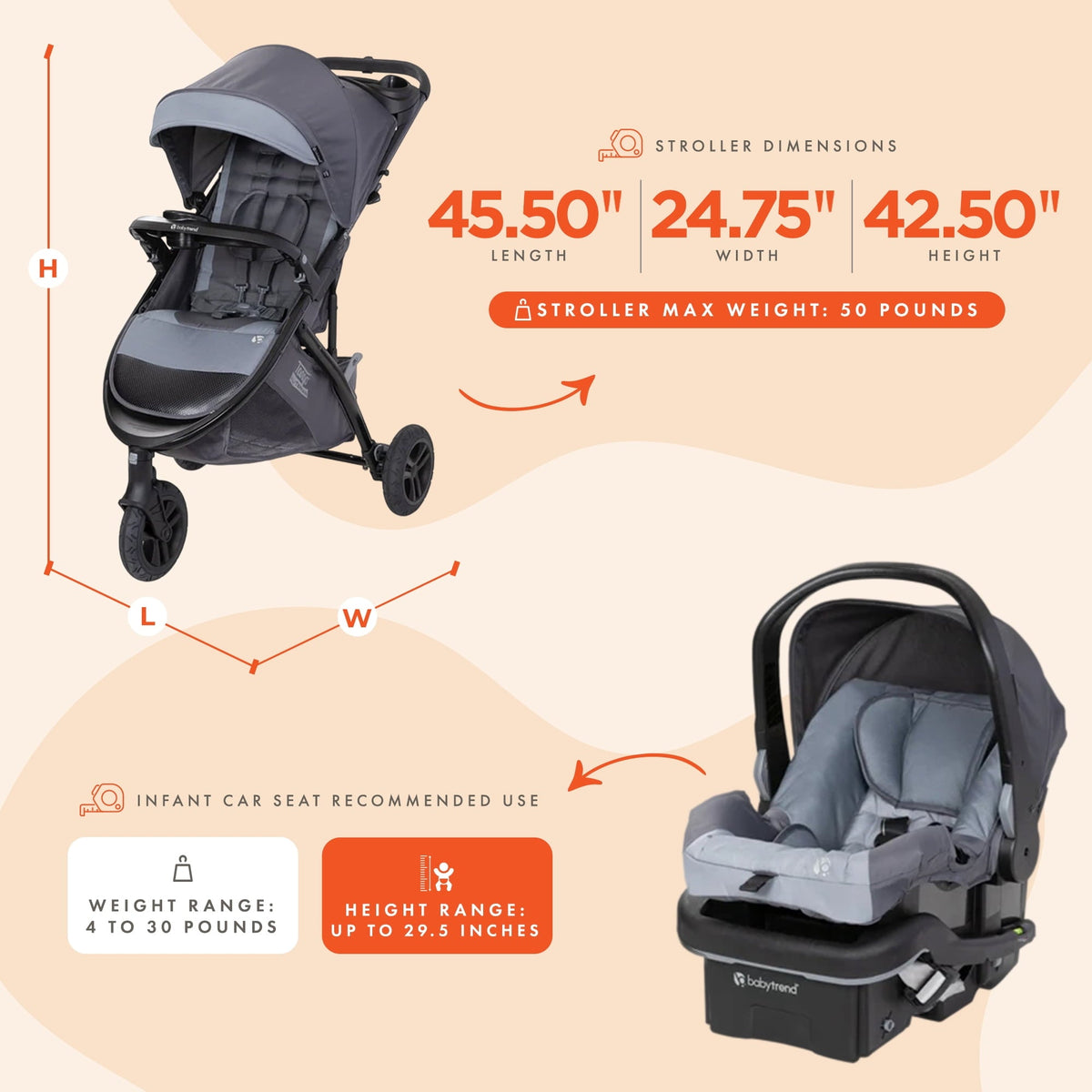 Baby Trend Tango 3 All-Terrain Travel System (with EZ-Lift™ PLUS)