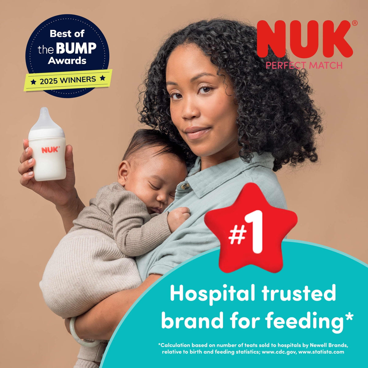 NUK Perfect Match Anti-Colic Baby Bottle and Pacifier First Year Gift Set, 7 Piece