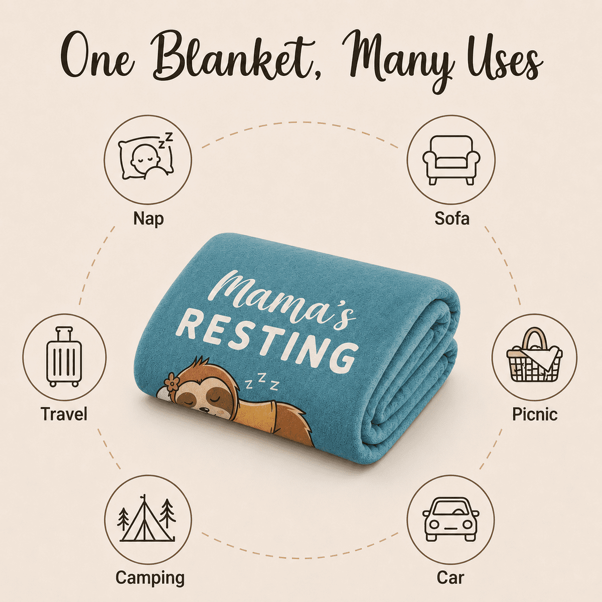 MEYRKLOE Pregnancy Throw Blanket, Fall Blanket, Sister Birthday Gifts, Soft Flannel Maternity Gift for Expecting Mom, Cyan, 60 x 50 in