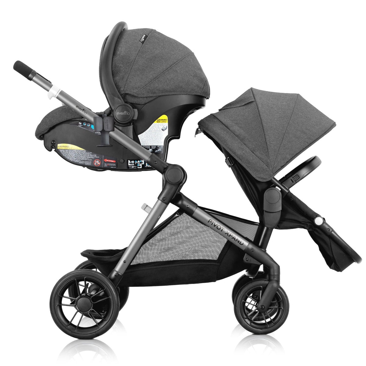 Evenflo Pivot Xpand Modular Travel System with LiteMax Infant Car Seat (Sabino Gray)