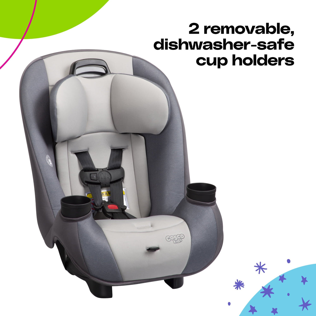 Cosco Kids Entrada Infant & Toddler Convertible Car Seat, Baby Car Seat, Shady Day, Grey