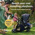 Graco Ready2Grow LX 2.0 Double Stroller Features Bench Seat and Standing Platform Options, Clark, Grey